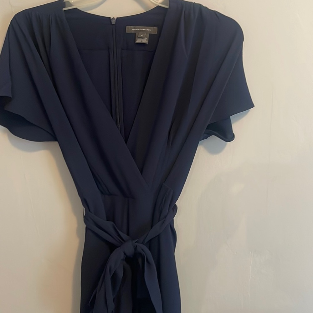 French connection wide leg tie pants jumpsuit